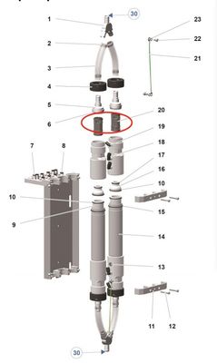 1020805 Черные детали пинч-клапана для порошкового пистолета для машины Pp07