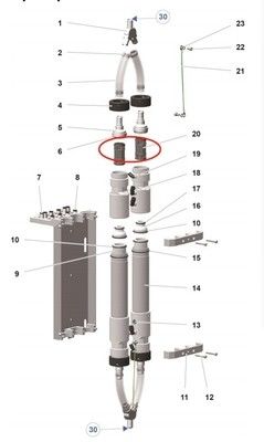 1020805 Чёрный клапан для зажимания с порошковым покрытием Части пистолета для машин Pp07