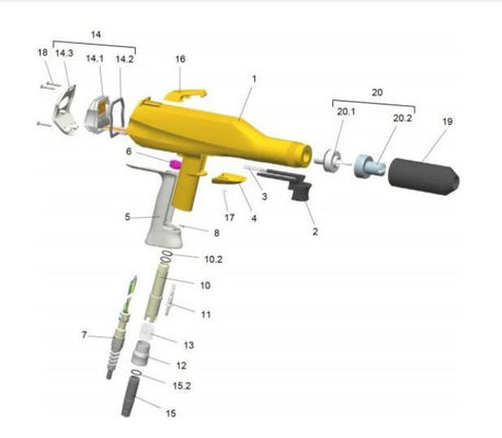 1002100 Машина для распыления порошкового покрытия Complete Gema Optiselect Gm02 с 6м кабелем