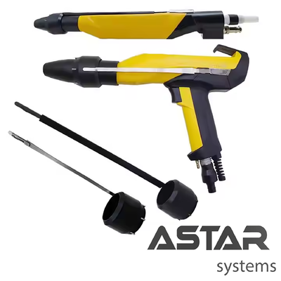 GM03 Manual Powder Gun with 1008165 Super Corona Ring for Powder Coating of Steel Substrates