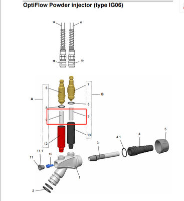 Патрон фильтра 1003698# для инжектора IG02 IG06 порошка Gema OptiFlow