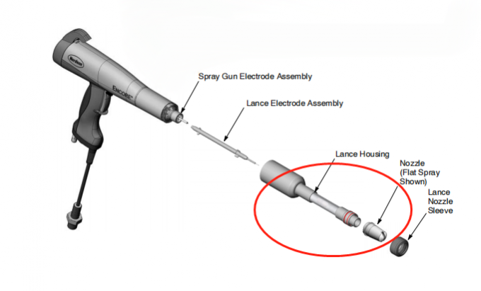 1093605 300 МмПудерный пистолет покрытия Custom OEM Support Polished Surface Lance Extension 2